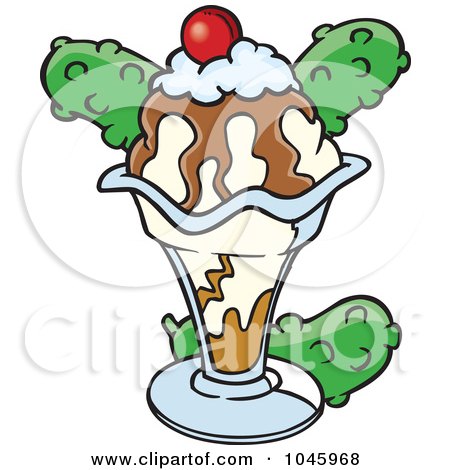Royalty-Free (RF) Clip Art Illustration of a Cartoon Ice Cream Sundae by toonaday