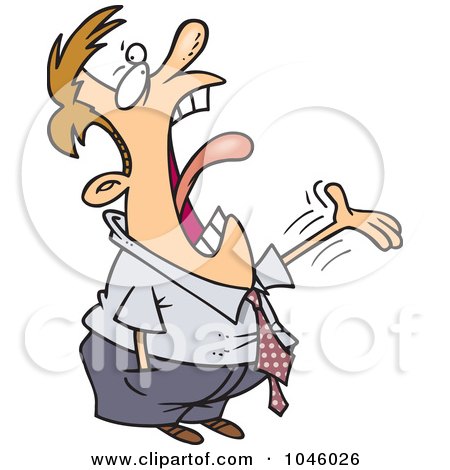 Royalty-Free (RF) Clip Art Illustration of a Cartoon Businessman Complaining by toonaday
