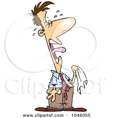 Royalty-Free (RF) Clip Art Illustration of a Cartoon Crying Businessman by toonaday