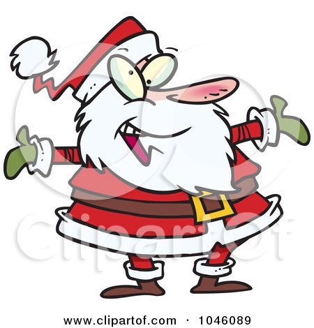 Royalty-Free (RF) Clip Art Illustration of a Cartoon Welcoming Santa by toonaday