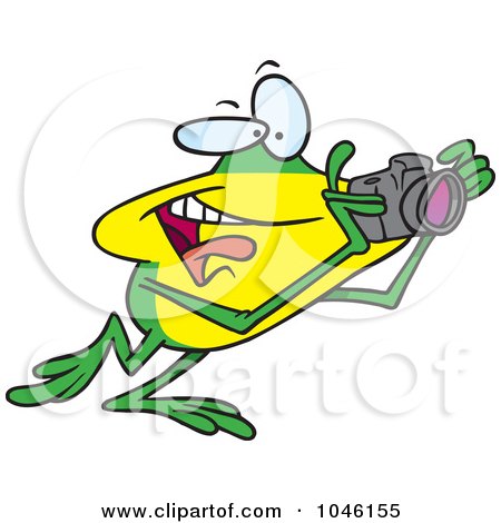 Royalty-Free (RF) Clip Art Illustration of a Cartoon Happy Photography Frog by toonaday