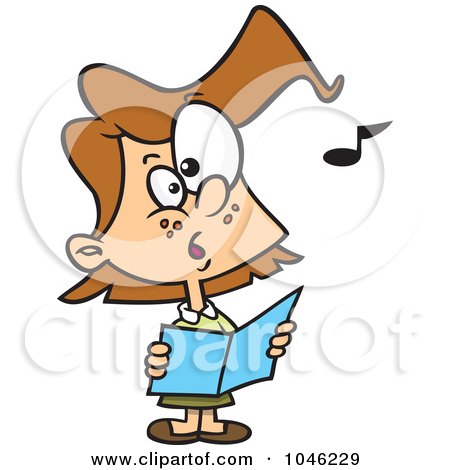 Royalty-Free (RF) Clip Art Illustration of a Cartoon Chorus Girl Singing by toonaday