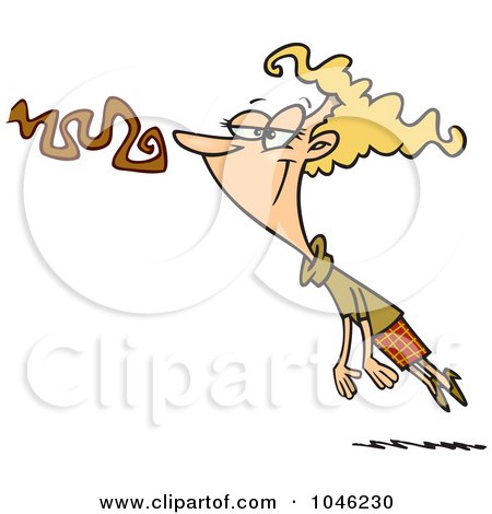 Royalty-Free (RF) Clip Art Illustration of a Cartoon Scent With A Woman In Its Clutches by toonaday