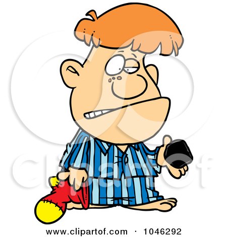 Royalty-Free (RF) Clip Art Illustration of a Cartoon Boy Receiving Coal For Christmas by toonaday