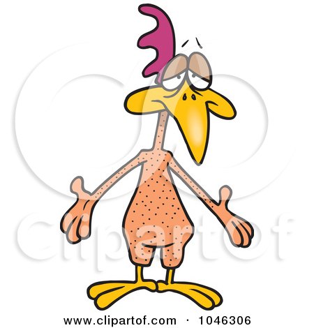 Royalty-Free (RF) Clip Art Illustration of a Cartoon Featherless Chicken by toonaday
