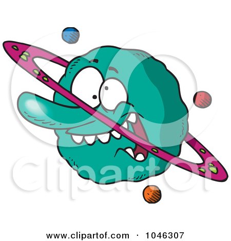 Royalty-Free (RF) Clip Art Illustration of a Cartoon Goofy Planet by toonaday