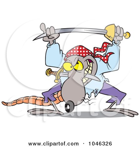 Royalty-Free (RF) Clip Art Illustration of a Cartoon Pirate Rat by toonaday