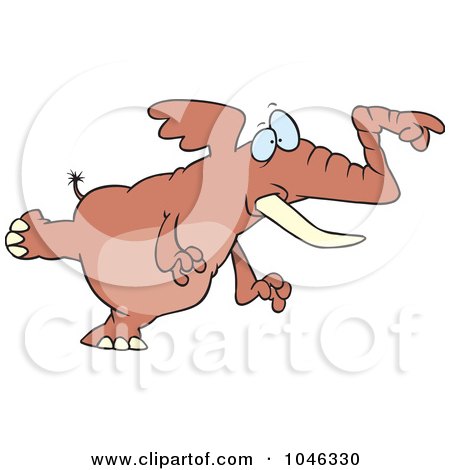 Royalty-Free (RF) Clip Art Illustration of a Cartoon Pointing Elephant by toonaday