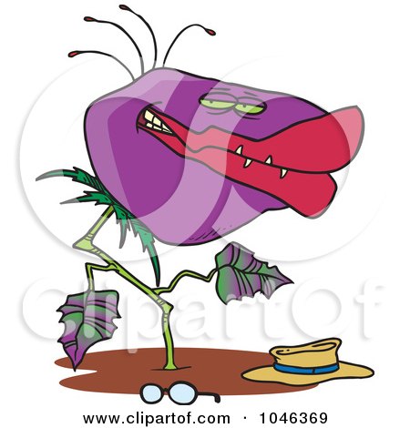 Royalty-Free (RF) Clip Art Illustration of a Cartoon Carnivorous Plant by toonaday