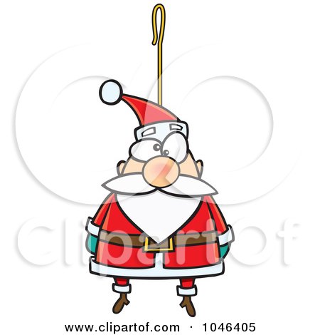 Royalty-Free (RF) Clip Art Illustration of a Cartoon Santa Ornament by toonaday