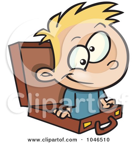 Royalty-Free (RF) Clip Art Illustration of a Cartoon Prodigy Boy In A Briefcase by toonaday