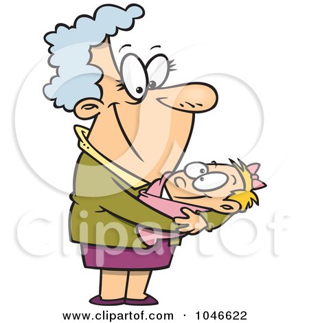 Royalty-Free (RF) Clip Art Illustration of a Cartoon Proud Granny by toonaday
