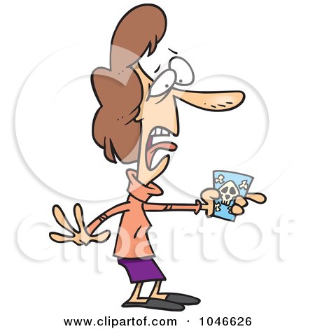 Royalty-Free (RF) Clip Art Illustration of a Cartoon Woman Holding Poison by toonaday