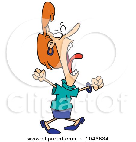 Royalty-Free (RF) Clip Art Illustration of a Cartoon Screaming Business Woman by toonaday