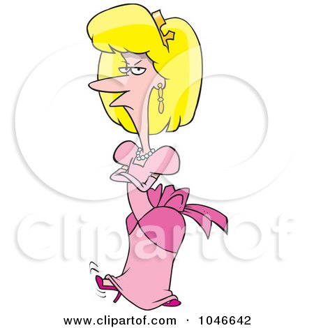 Royalty-Free (RF) Clip Art Illustration of a Cartoon Spoiled Princess by toonaday