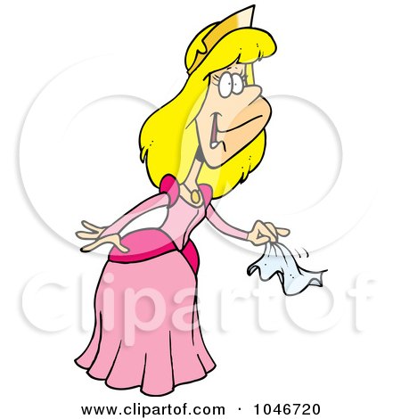 Royalty-Free (RF) Clip Art Illustration of a Cartoon Farewell Princess by toonaday