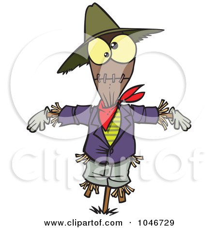Royalty-Free (RF) Clip Art Illustration of a Cartoon Scarecrow by toonaday