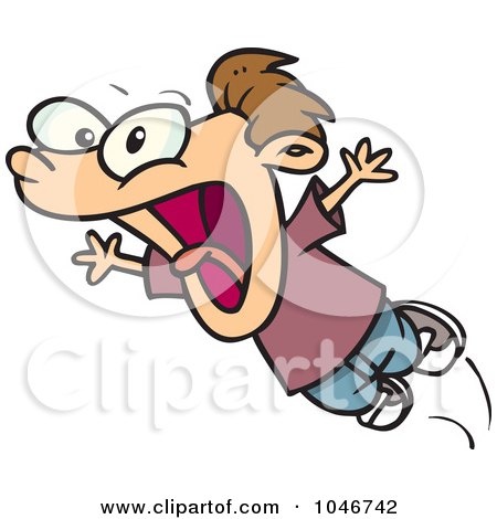 Royalty-Free (RF) Clip Art Illustration of a Cartoon Scared Boy by toonaday
