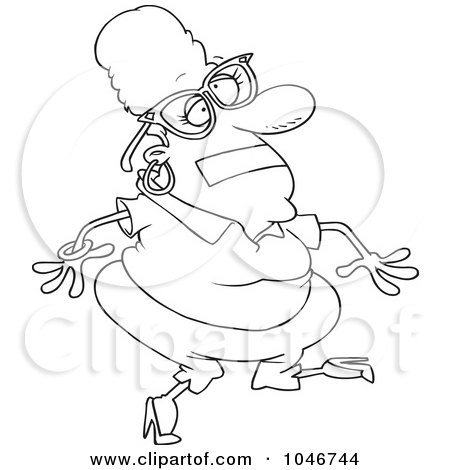 Royalty-Free (RF) Clip Art Illustration of a Cartoon Black And White Outline Design Of A Woman With Tape Over Her Mouth by toonaday