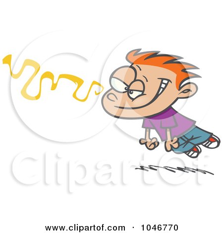 Royalty-Free (RF) Clip Art Illustration of a Cartoon Infatuated Boy Following A Scent by toonaday