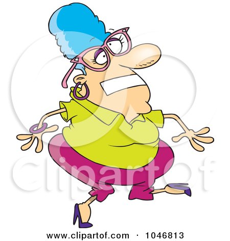 Royalty-Free (RF) Clip Art Illustration of a Cartoon Woman With Tape Over Her Mouth by toonaday