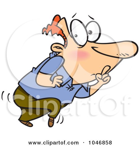 Royalty-Free (RF) Clip Art Illustration of a Cartoon Sneaky Man Covering His Mouth by toonaday