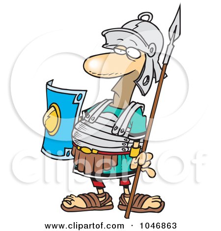 Royalty-Free (RF) Clip Art Illustration of a Cartoon Centurion Guard by toonaday