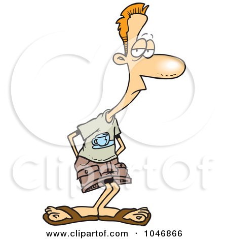 Royalty-Free (RF) Clip Art Illustration of a Cartoon Skinny Casual Man by toonaday
