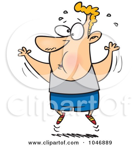 Royalty-Free (RF) Clip Art Illustration of a Cartoon Exercising Man by toonaday