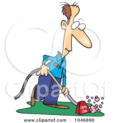 Royalty-Free (RF) Clip Art Illustration of a Cartoon Carpet Cleaner by toonaday