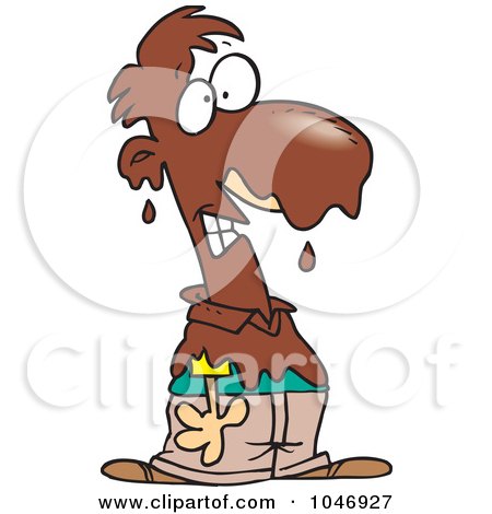 Royalty-Free (RF) Clip Art Illustration of a Cartoon Man Covered In Chocolate by toonaday