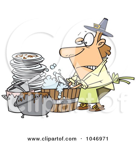dirty dishes on table clip art