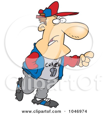 Royalty-Free (RF) Clip Art Illustration of a Cartoon Basketball Coach  Whistling by toonaday #440581
