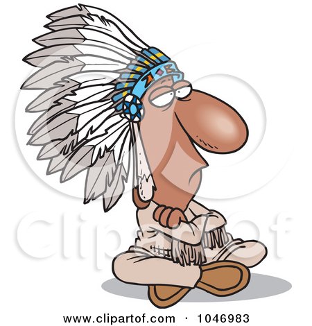 Royalty-Free (RF) Clip Art Illustration of a Cartoon Sitting Chief by toonaday