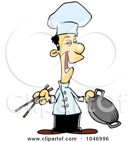 Royalty-Free (RF) Clip Art Illustration of a Cartoon Chinese Chef by toonaday