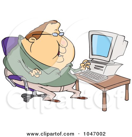 Royalty-Free (RF) Clip Art Illustration of a Cartoon Fat Computer Potato Man by toonaday