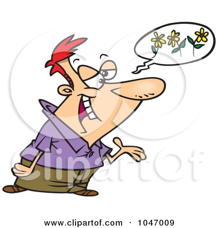 Royalty-Free (RF) Clip Art Illustration of a Cartoon Man Complimenting by toonaday