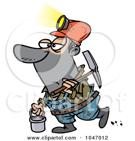 Royalty-Free (RF) Clip Art Illustration of a Cartoon Coal Miner by toonaday