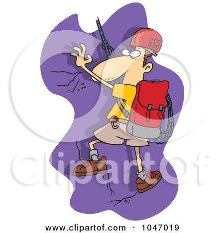 Royalty-Free (RF) Clip Art Illustration of a Cartoon Mountain Climber by toonaday