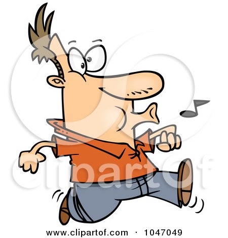 Royalty-Free (RF) Clip Art Illustration of a Cartoon Confident Man Whistling by toonaday