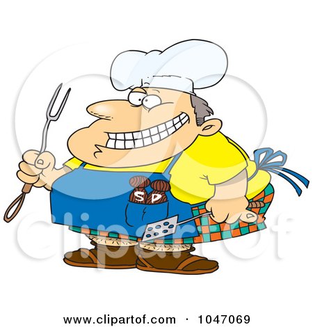Royalty-Free (RF) Clip Art Illustration of a Cartoon Chubby Chef by toonaday
