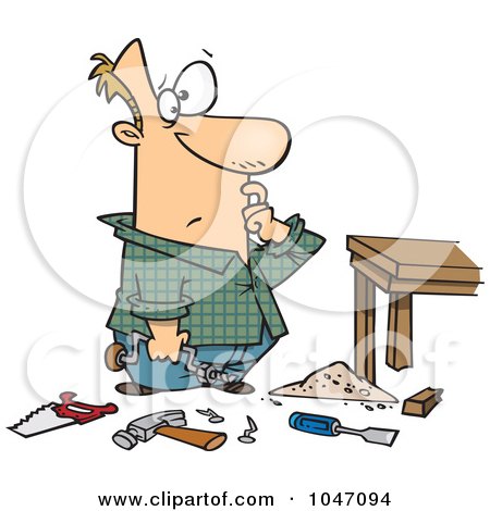 Royalty-Free (RF) Clip Art Illustration of a Cartoon Messy Craftsman by toonaday