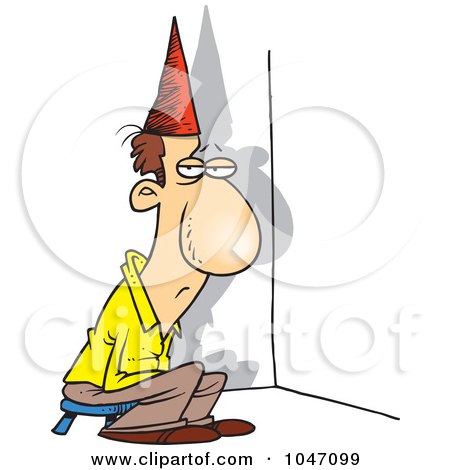 Royalty-Free (RF) Clip Art Illustration of a Cartoon Man Sitting In A Corner by toonaday