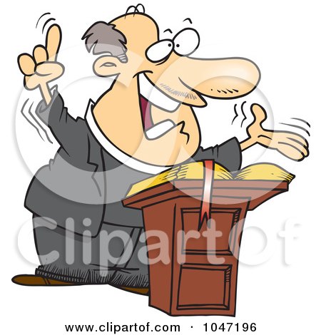 Royalty-Free (RF) Clip Art Illustration of a Cartoon Preaching Pastor by toonaday