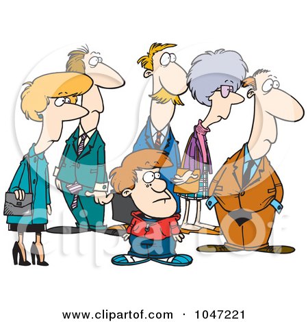 Royalty-Free (RF) Clip Art Illustration of a Cartoon Group Of Onlookers by toonaday