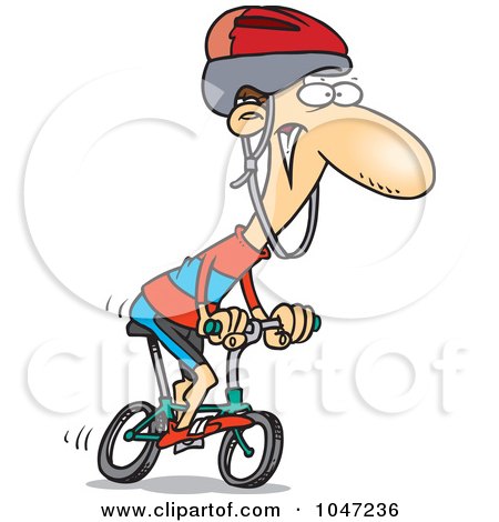 Royalty-Free (RF) Clip Art Illustration of a Cartoon Cyclist by toonaday