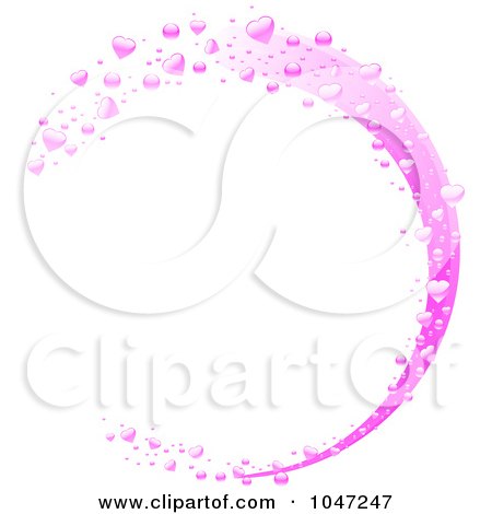 Royalty-Free (RF) Clip Art Illustration of a Pink Liquid Heart Splash Circle by elaineitalia