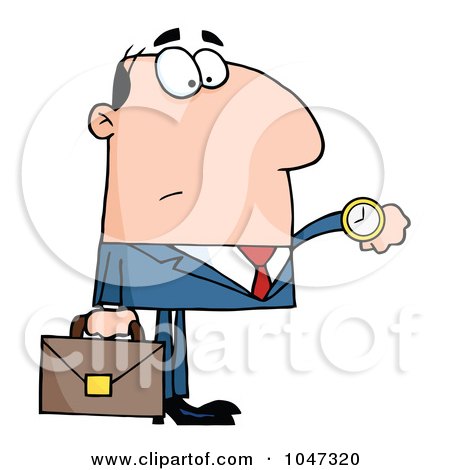 Royalty-Free (RF) Clip Art Illustration of a Businessman Checking His Watch - 1 by Hit Toon
