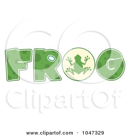 Royalty-Free (RF) Clip Art Illustration of a Frog On The Letter O In The Word FROG by Hit Toon