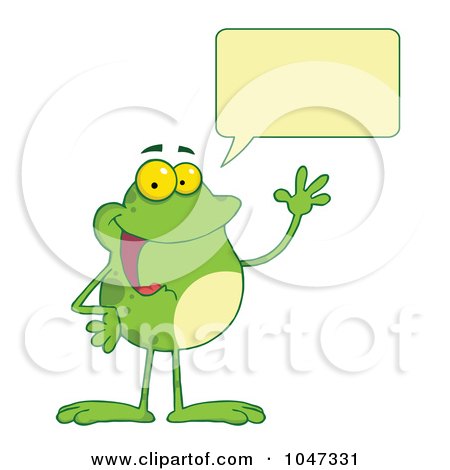Royalty-Free (RF) Clip Art Illustration of a Waving And Talking Frog by Hit Toon